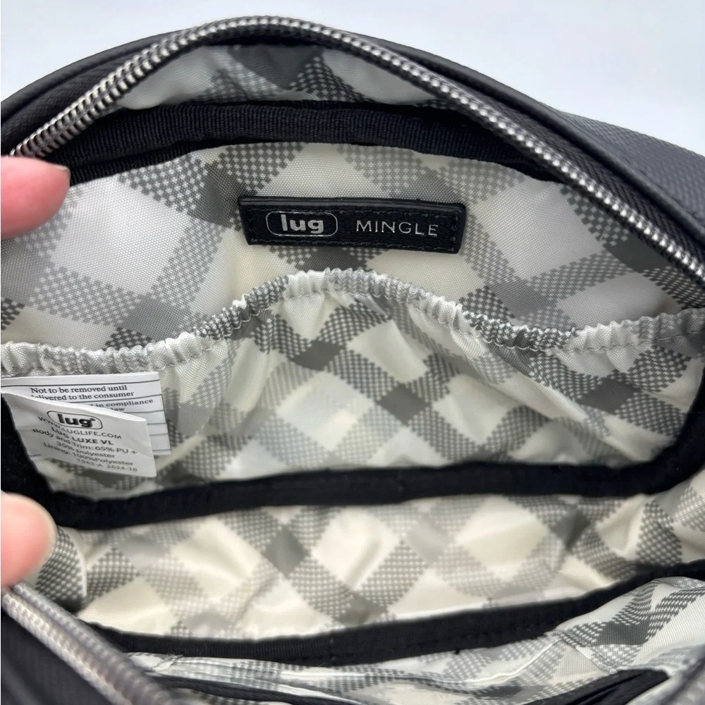 Lug black mingle matte luxe crossbody camera bag removable strap